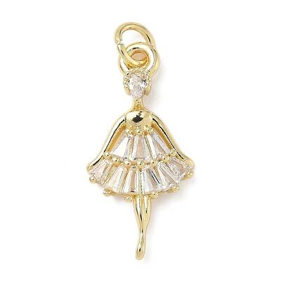 Brass Micro Pave Cubic Zirconia Pendants