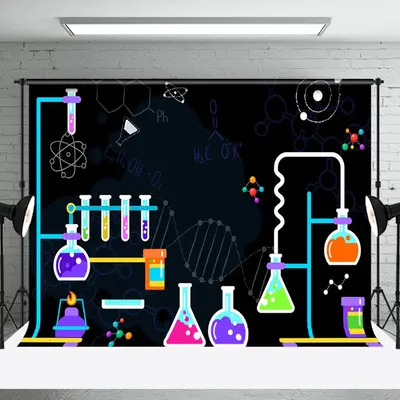 Chemical Laboratory Bottles Back To School Backdrop - Aperturee