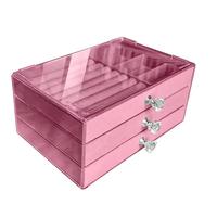 Multi-compartment Jewelry Storage Box, 1 Count Elegant Jewelry Organizer with Clear Lid, Hard Plastic Jewelry Box for Neckla...