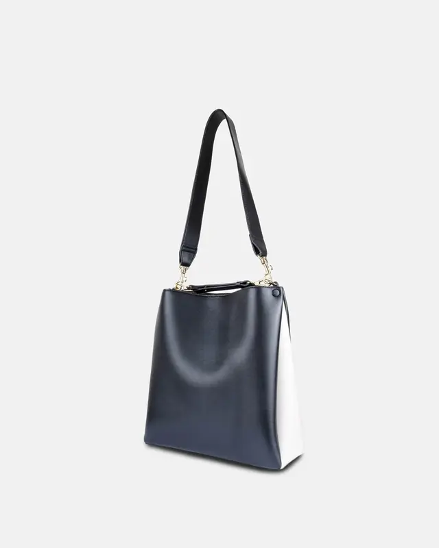 Two-Tone Tote – BLACK & OAT | Color: Black x Oat