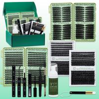 1584pcs D Curl 10 Styles Individual False Eyelashes Kit, Mix 8-16mm/10-16mm Mega Volume Individual Lashes Soft And Comfortabl...