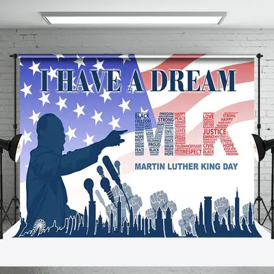 Aperturee Usa Flag Speech I Have A Dream Happy Mlk Day Backdrop - Aperturee