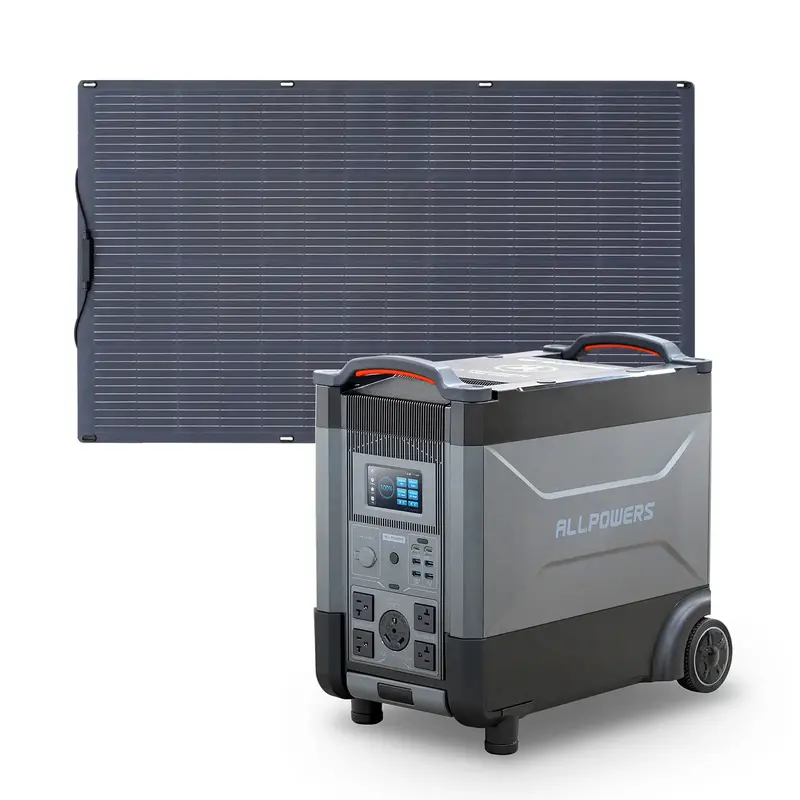 ALLPOWERS 4000W Solar Generator (R4000 + SF200 200W Flexible Solar Panel) R4000 +SF200 200W Solar Panel