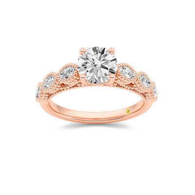 Lhasa Round Lab Grown Diamond Engagement Ring | 18K Rose Gold 1 3/4 CT. TW.