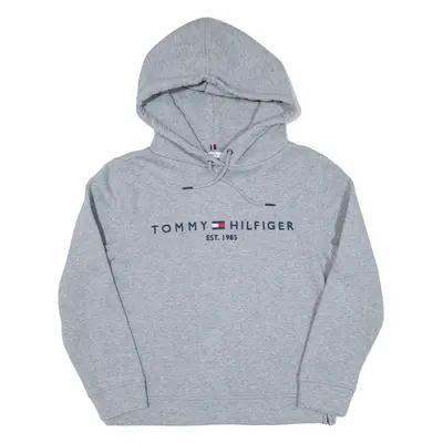 TOMMY HILFIGER Womens Grey Hoodie S