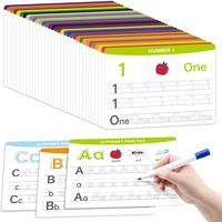 Alphabet & Number Practice Dry Erase Boards A-Z - 18 Sheets, 36 Pages, 11x8.5, Double-Sided Educational Tool for Preschool, H...