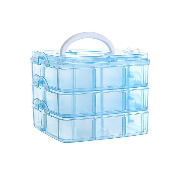 3-Tier Transparent Plastic Storage Container Box