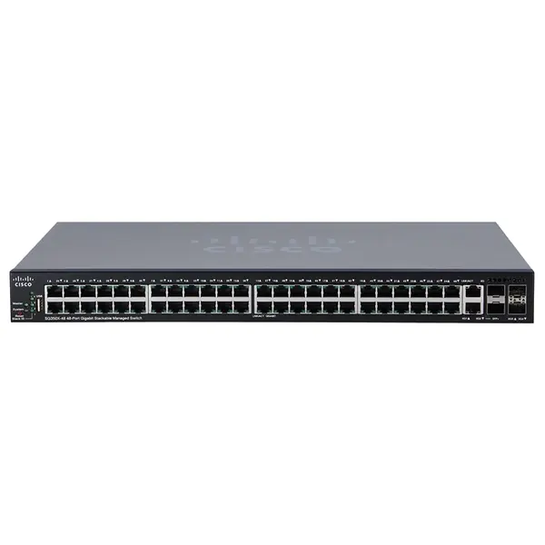Cisco SG350X-48-K9 | Small Business 350X SG350X-48 48 x Ports 10/100/1000Base-T 4 x SFP Ports+ Layer 3 Stackable Managed Giga...