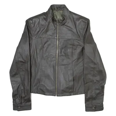 Womens Biker Jacket Black Leather XS