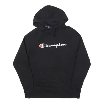 CHAMPION Hoodie Black Pullover Mens S