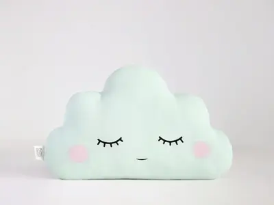 Green Mint Small Cloud Pillow