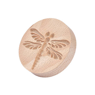 CHGCRAFT Dragonfly Pattern Wooden Clay Stamp for DIY Creation Clay Tool Clay Pottery Tool