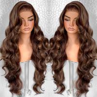 LOVSOUL  Glueless Wear And Go Synthetic 13x6 Layered Voluminous Long Body Wave HD Lace Frontal Wig Pre-Plucked No Glue Beginn...