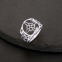 Witch knot ring silver stainless steel pattern ring index finger ring - optional size - daily matching women's style
