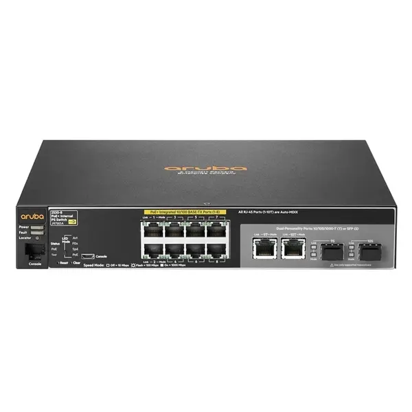 HP J9780A | Aruba 2530 Series 2530-8-PoE+ 8 x RJ-45 PoE+ 10/100Base-TX and 2 Combo Gigabit SFP Ports Layer 2 Managed Fast Eth...