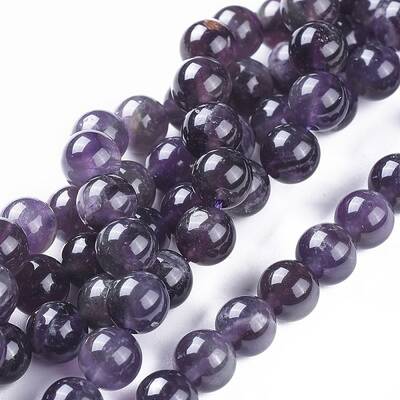 Natural Amethyst Round Bead Strands