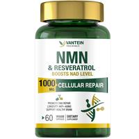NMN Supplement 1000mg - Nicotinamide Mononucleotide & Resveratrol Boost NAD+ Levels, Supports Healthy Aging, Energy, Focus, 6...