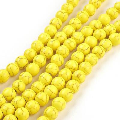 1 Strand Synthetic Turquoise Round Beads Strands