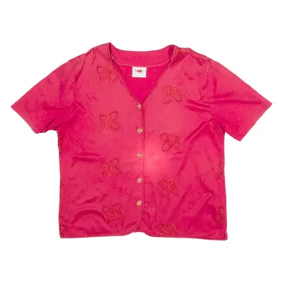 Womens Shirt Top Red V-Neck S