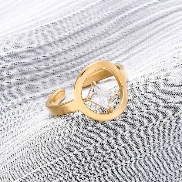 304 Stainless Steel Adjustable Cuff Rings for Women