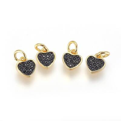 Brass Micro Pave Cubic Zirconia Charms