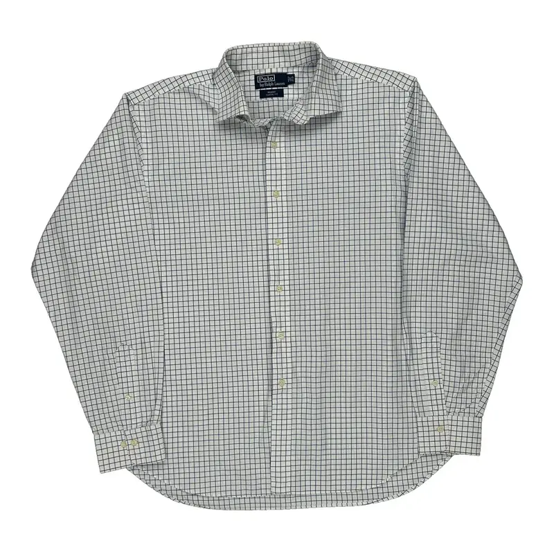 Regent Classic Fit Polo By Ralph Lauren Checked Shirt - XL White Cotton