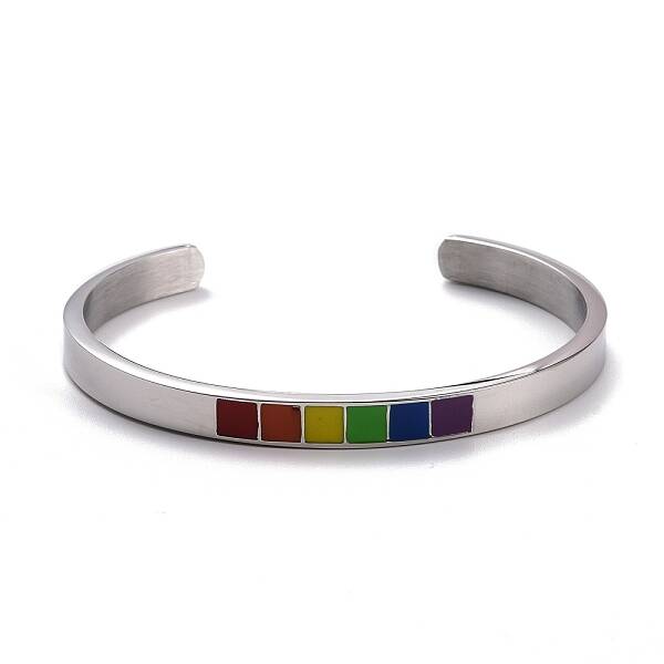 Rainbow Pride Cuff Bangle