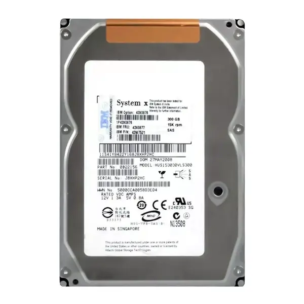 43X0876 IBM 300GB 6Gb/s SAS 15000 3.5-Inch Hard Drive