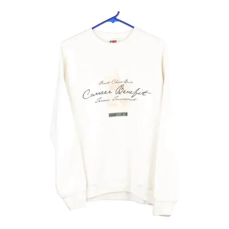 First Choice Bank Fruit Of The Loom Sweatshirt - Large White Cotton Blend