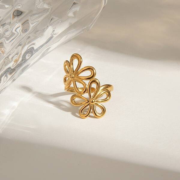 304 Stainless Steel Open Cuff Rings for Women