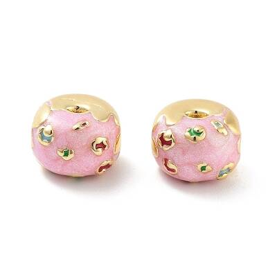 Donut Rack Plating Brass Enamel Beads