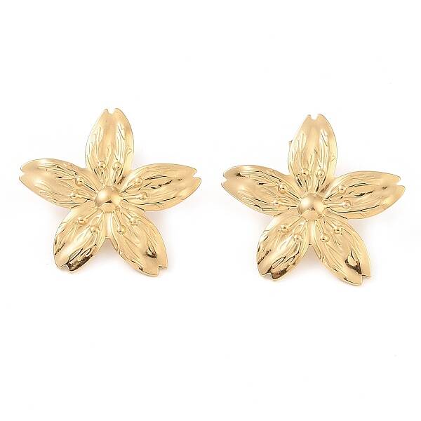 Flower 304 Stainless Steel Stud Earrings for Women