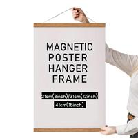 Magnetic Picture Hanging Frame, 1 Count Picture Clip Frame, Wooden Picture Frame, Living Room and Bedroom Wooden Picture Fram...