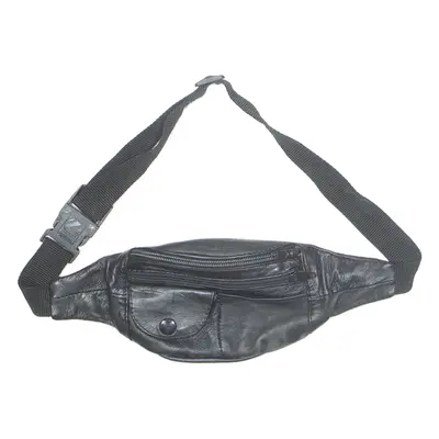 Mens Bum Bag Black Leather 90s