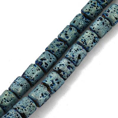Electroplated Natural Lava Rock Beads Strands