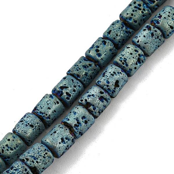 Electroplated Natural Lava Rock Beads Strands