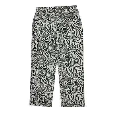 Hip Hop Ragged Baggy Jeans - 31W UK 12 Black & White Cotton