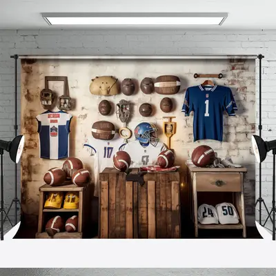 Football Sport Birthday Photo Backdrop For Boys - Aperturee