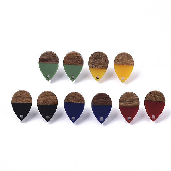 Resin & Walnut Wood Stud Earring Findings