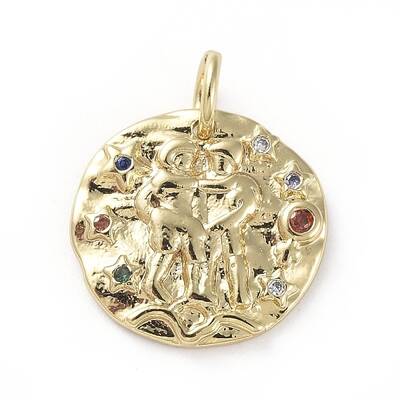 Brass Micro Pave Cubic Zirconia Pendants