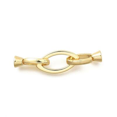 Horse Eye Rack Plating Brass Fold Over Clasps
