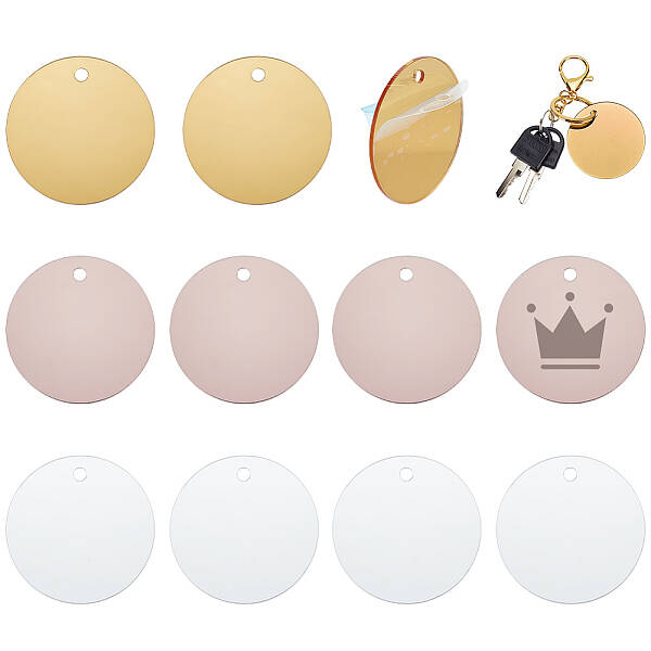 30Pcs 3 Colors Acrylic Big Pendant