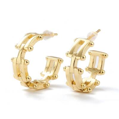 Brass Half Hoop Earrings