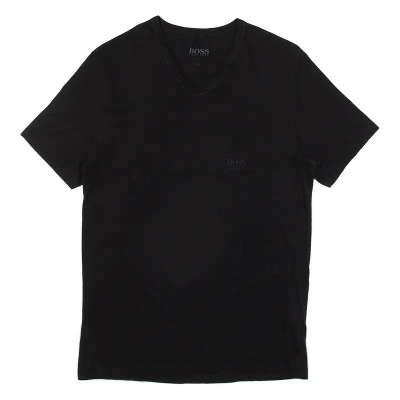 HUGO BOSS Boys T-Shirt Black V-Neck L