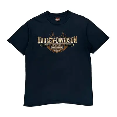 Gator Leesburg Florida Harley Davidson Graphic T-Shirt - Large Navy Cotton