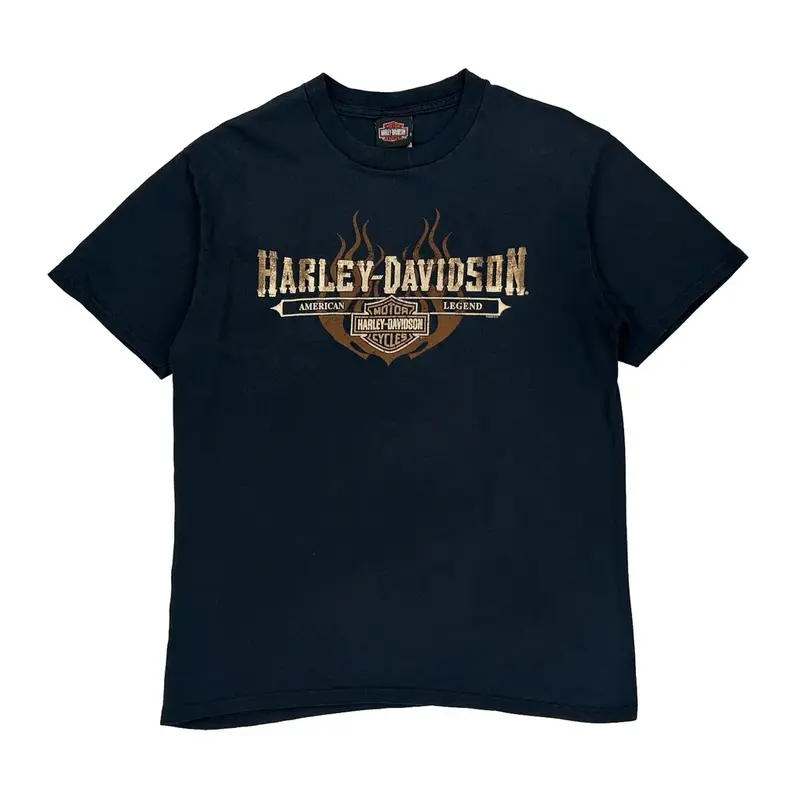 Gator Leesburg Florida Harley Davidson Graphic T-Shirt - Large Navy Cotton
