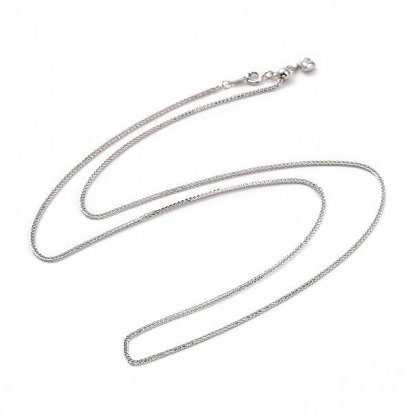 Anti-Tarnish Rhodium Plated 925 Sterling Silver Wheat Chains Necklace for Women