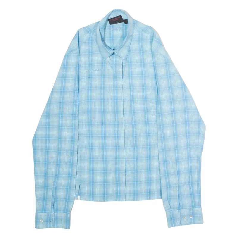 MAMMUT Womens Shirt Blue Check Long Sleeve M