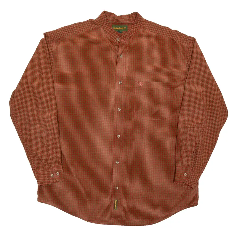 TIMBERLAND Mens Shirt Brown Check Long Sleeve XL