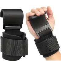 1 Pair of Lifting Hooks, Male and Female Hand Grip Support Wristbands, 8mm Thick Padded Neoprene Wristbands for Weightlifting...